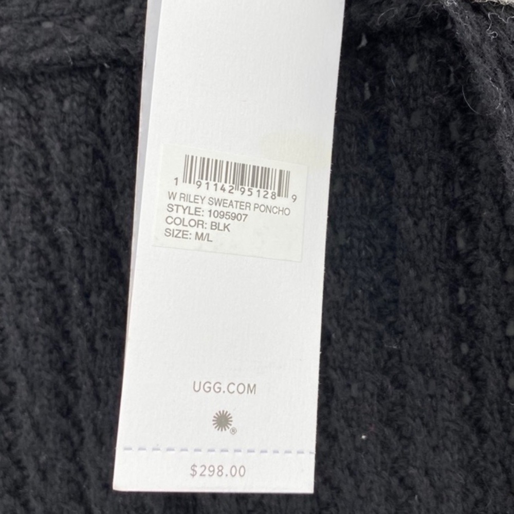 UGG Riley Long Cardigan Sweater Size M/L Black/Grey - Picture 5 of 16